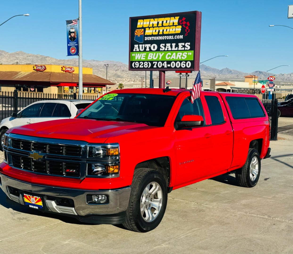 2015 Red /black Chevrolet Silverado 1500 (1GCVKREC3FZ) , located at 2190 Hwy 95, Bullhead City, AZ, 86442, (928) 704-0060, 0.000000, 0.000000 - On consignment. 2015 Chevrolet Silverado 1500 crew cab Z71 4x4. automatic. 5.3L V8. 97500 miles. 2 owner. Arizona truck. Matching camper shell, Brand new tires. Runs and drives great. Free and clear title. - Photo#0